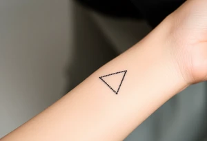 A small tattoo (2x2cm) on my wrist to represent my lesbian identity, but in a subtle way. Fine line. Triangle. tattoo idea