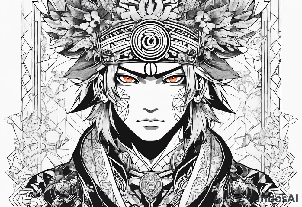 schema geometric anime inspired naruto tattoo idea