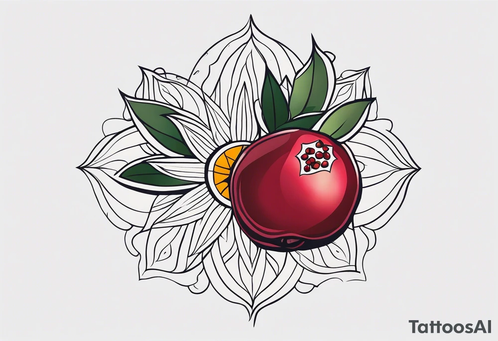 strength, small, nuanced, pomegranate, elegant, armenian, sun, lenghty tattoo idea