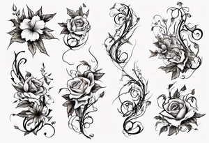 nature, flowers, vines tattoo idea