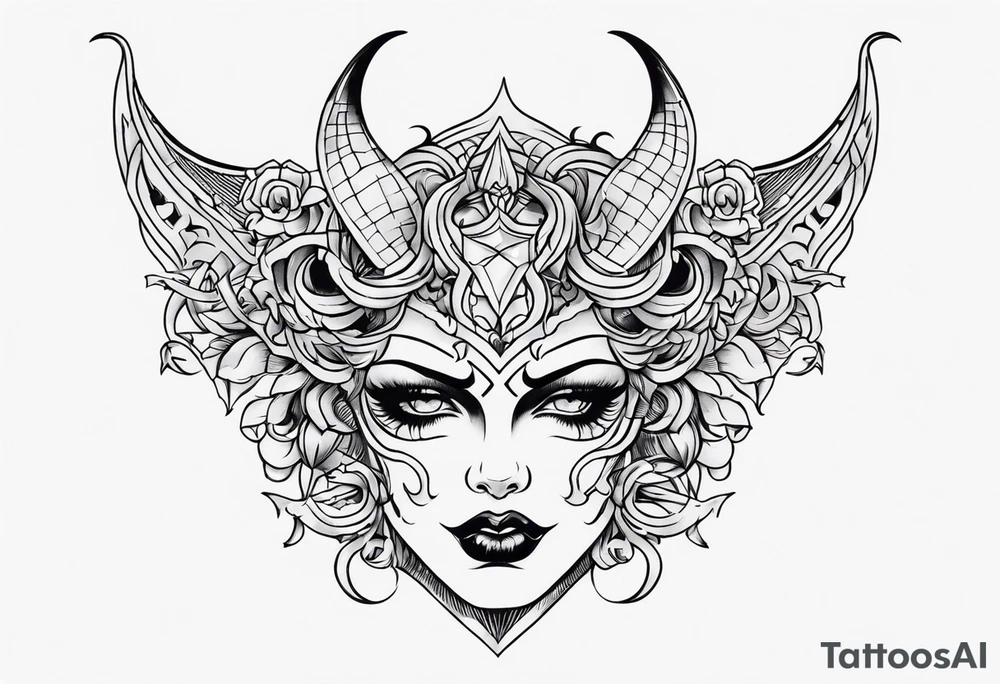 demon pinup tattoo idea