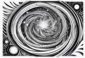 Fine line small wormhole tattoo idea