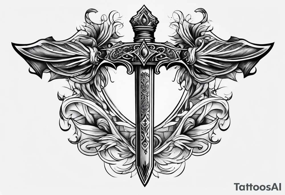 dagger inside shadow cloak tattoo idea