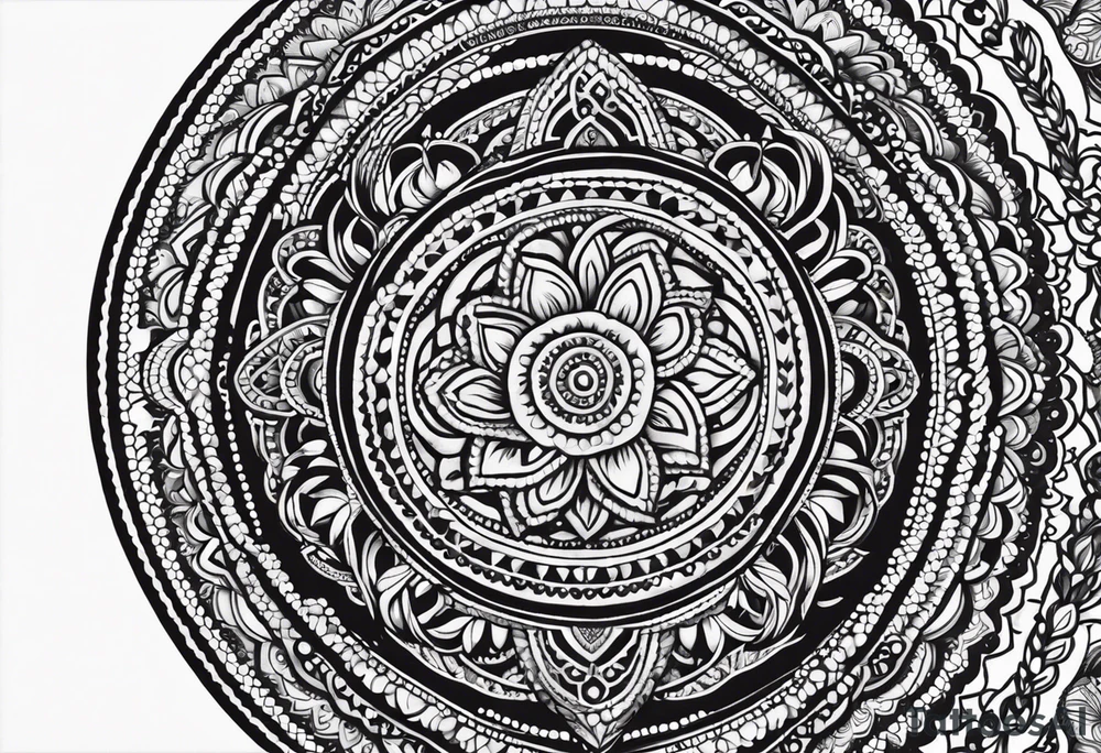 Rattlesnake mandala henna black tattoo design tattoo idea