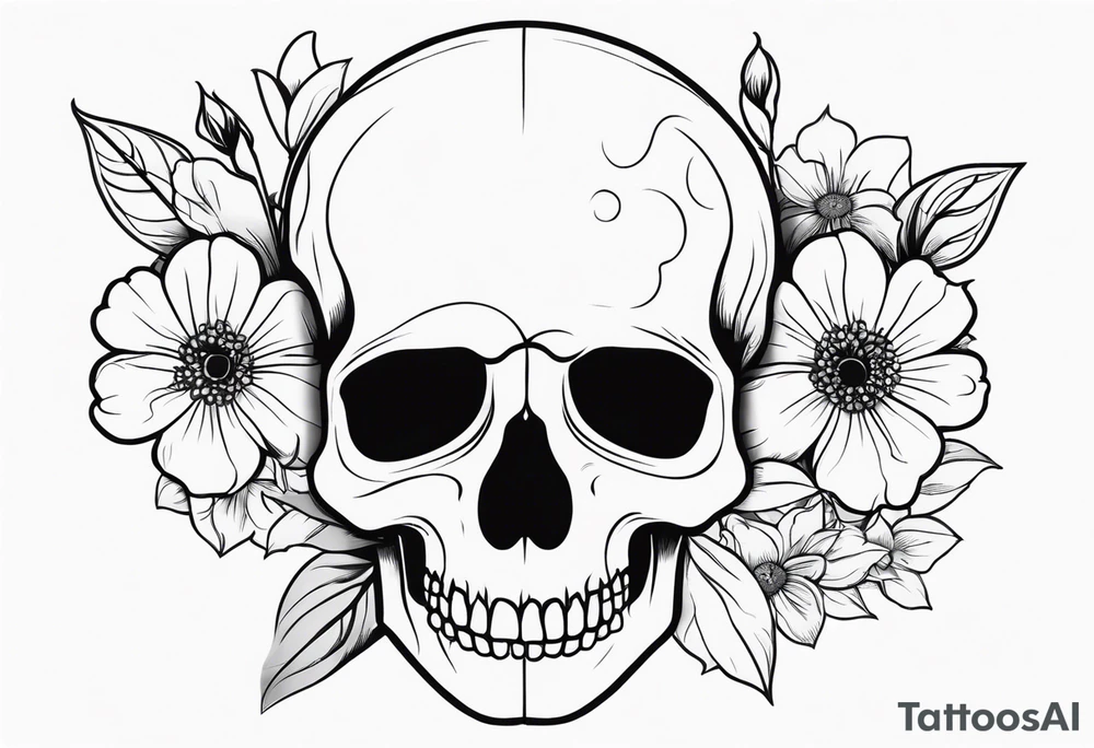 Skull with Flowers tattoo idea