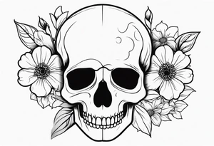 Skull with Flowers tattoo idea
