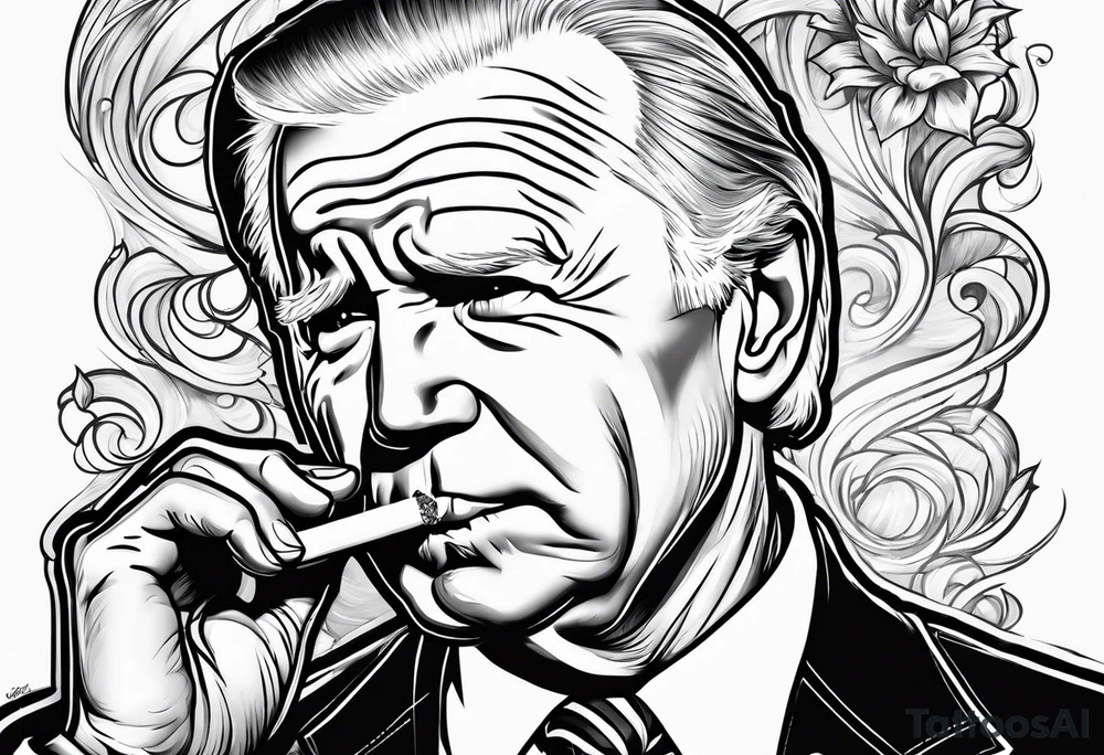 joe biden smoking cigarette tattoo idea