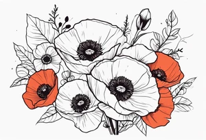 Poppy bouquet tattoo idea