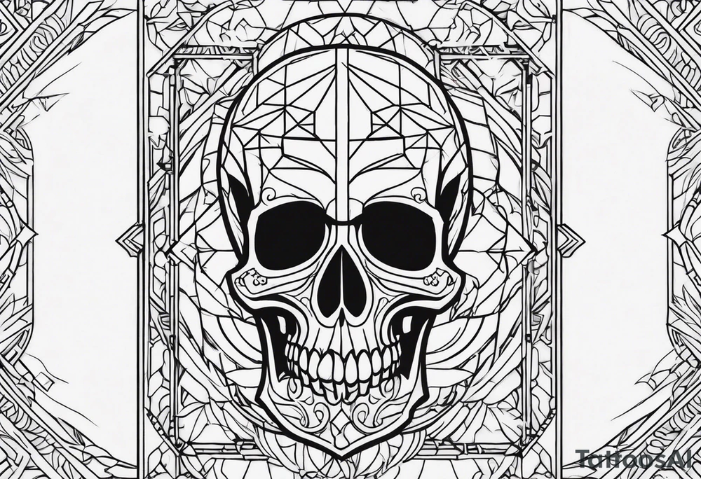 Small skull outline flash sheet tattoo idea