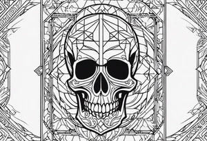 Small skull outline flash sheet tattoo idea
