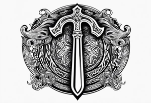 The symbol of Matthias a open Bible and a battle Axe tattoo idea