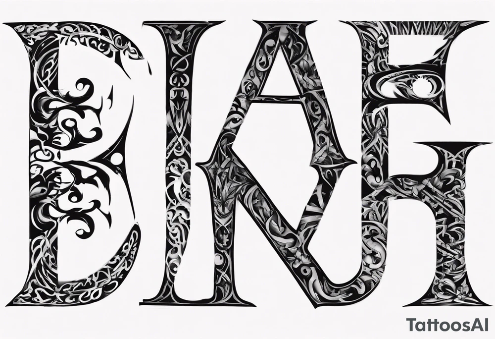 combining the letters E and H tattoo idea