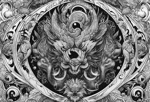Eldridge creature, astrology scene tattoo idea