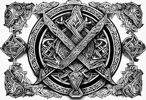 Nordic rune of viking warriors tattoo idea