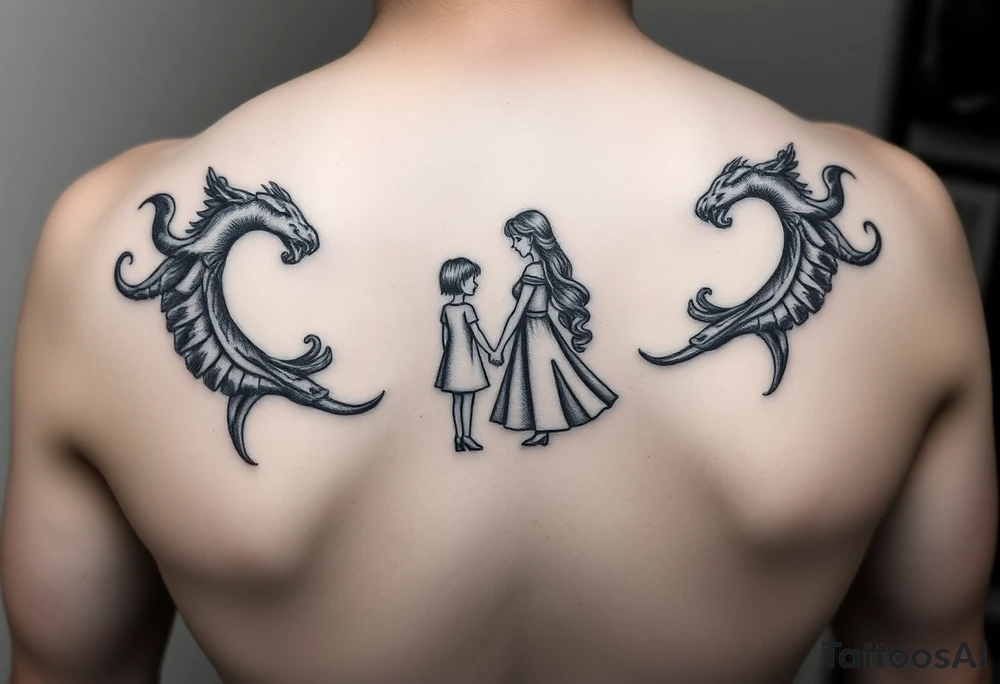 Father and daughter tattoos
That creates a picture when held together tattoo idea
