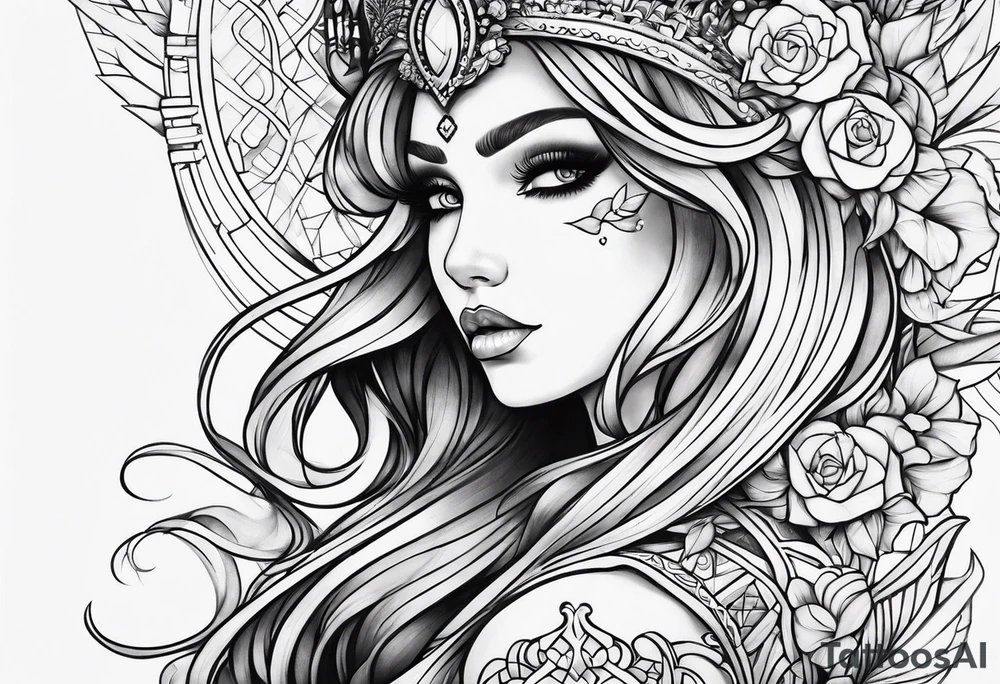 The beautiful and damned princess tattoo idea