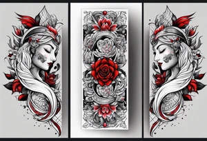 red line around the upper arm tattoo idea