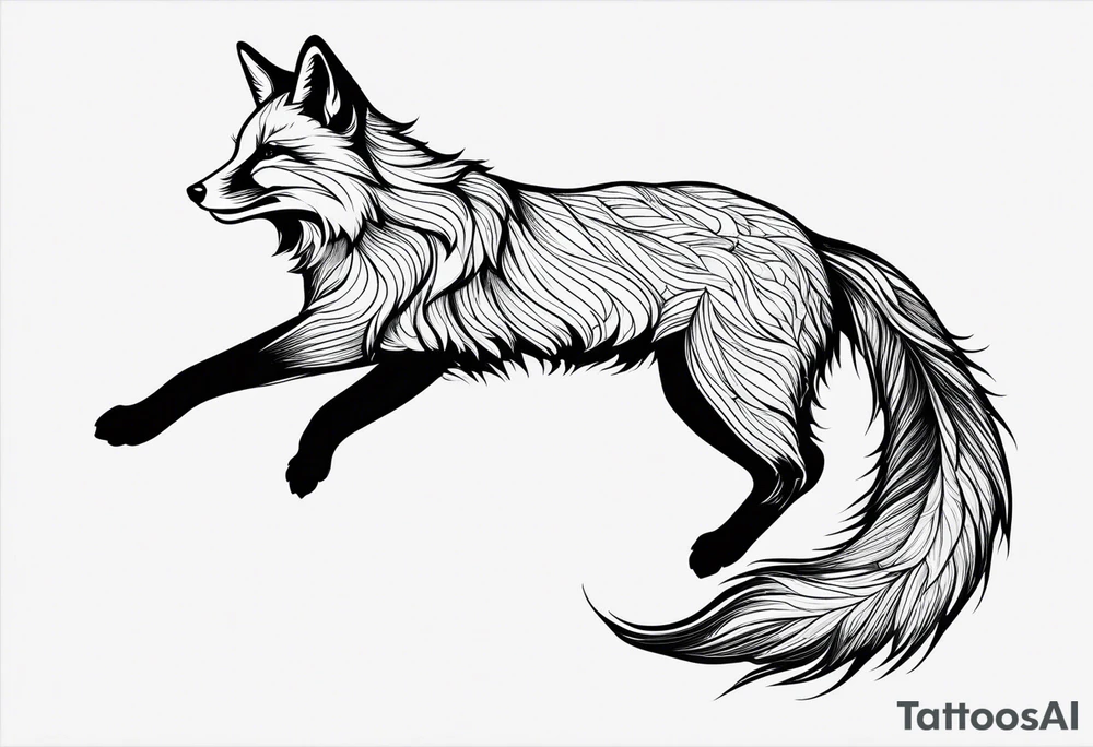 Fox leaping tattoo idea
