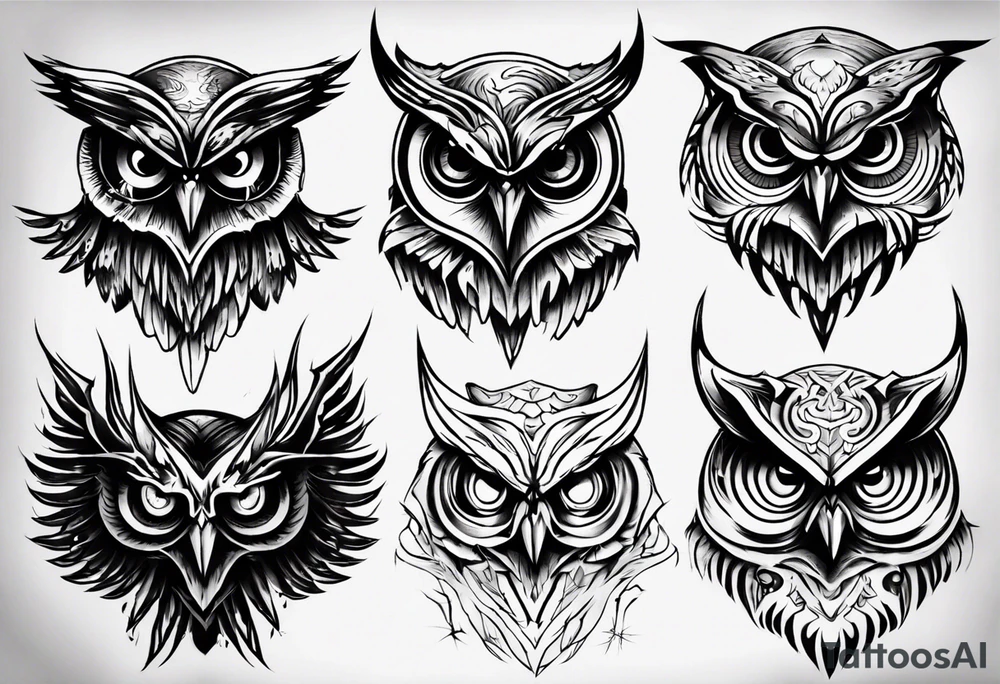 Demonic Owl tattoo idea