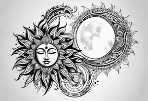 the sun and the moon tattoo idea