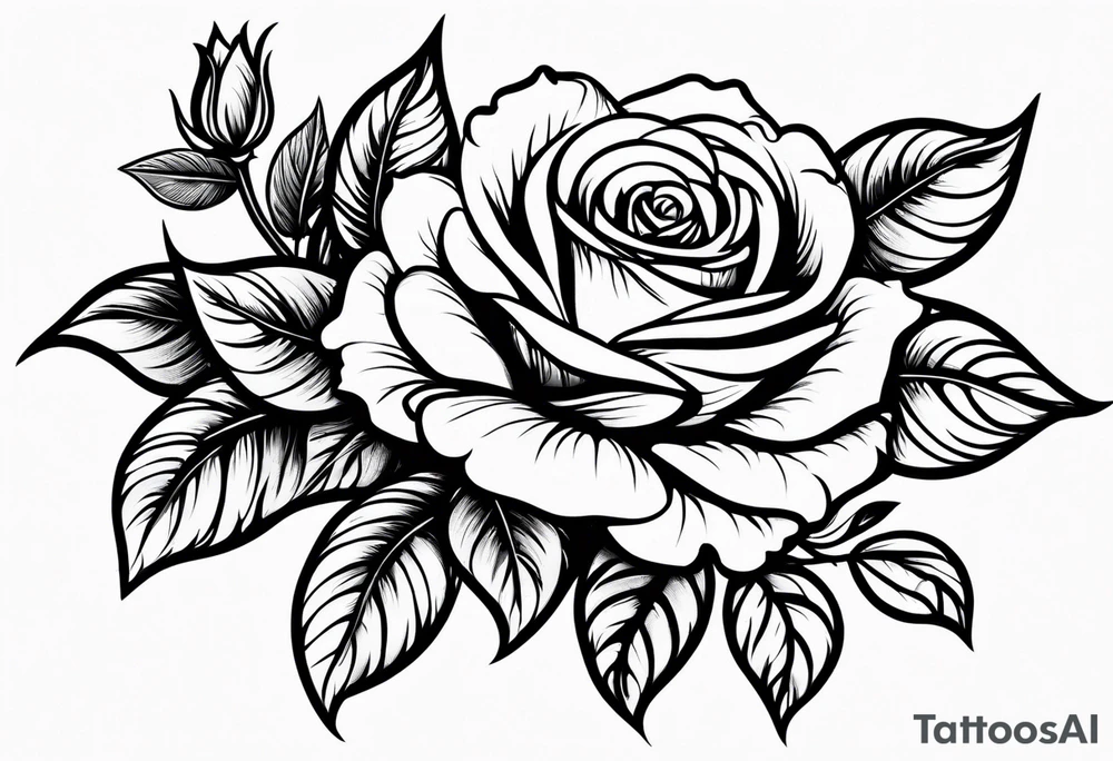 roses with vines tattoo idea