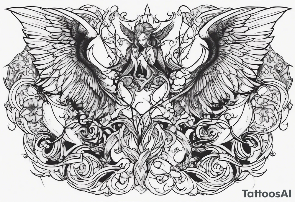 angels demons tattoo idea