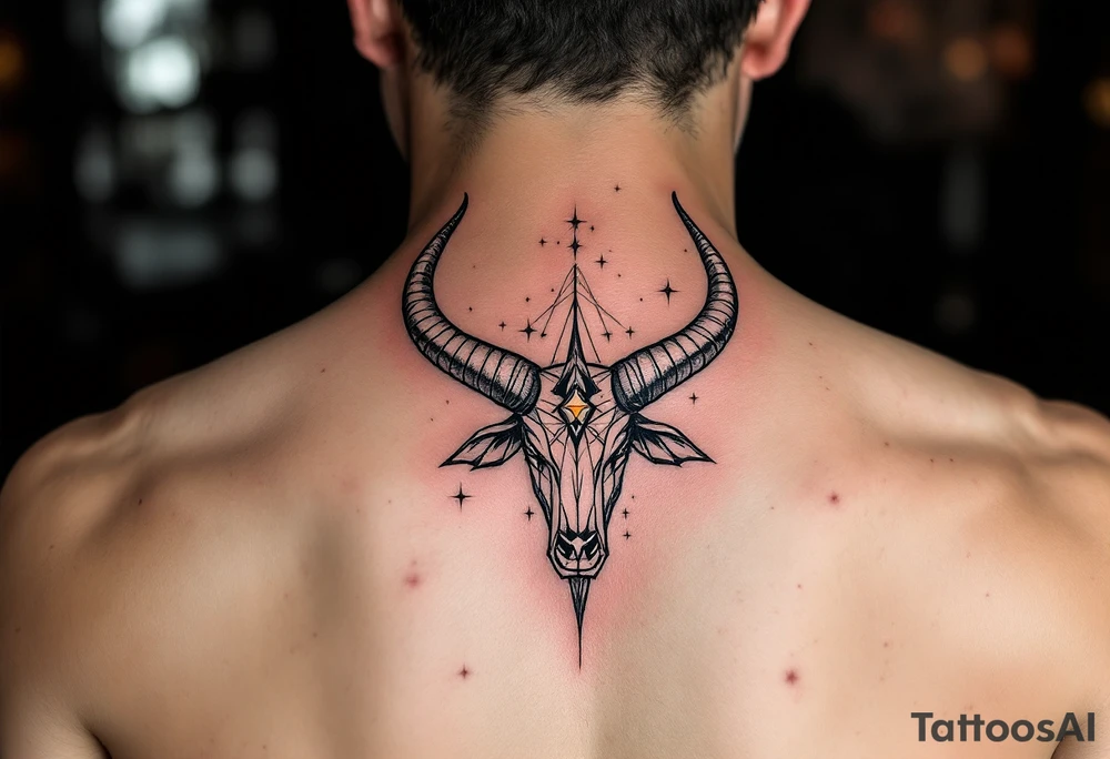 With horns dipped in silver and hooves in shadow, the Taurus star constellation roams the cosmic pasture. tattoo idea