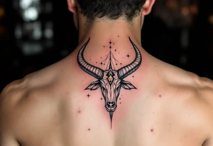 With horns dipped in silver and hooves in shadow, the Taurus star constellation roams the cosmic pasture. tattoo idea