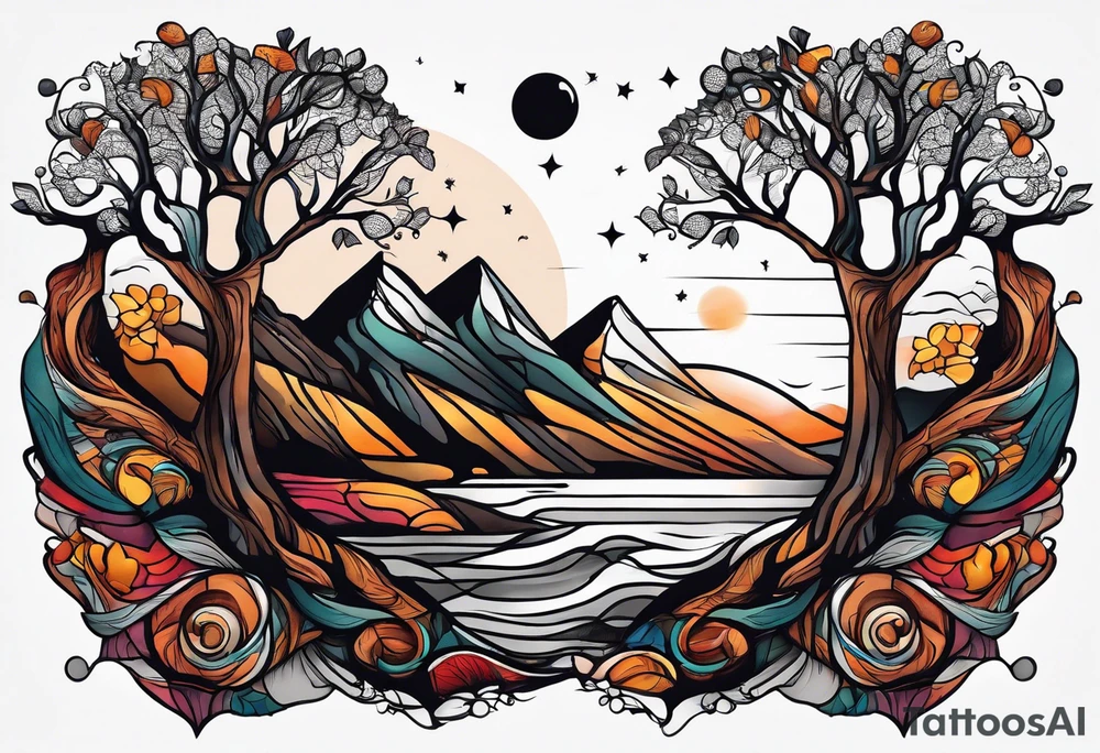 Half sleeve, tree bark tattoo idea