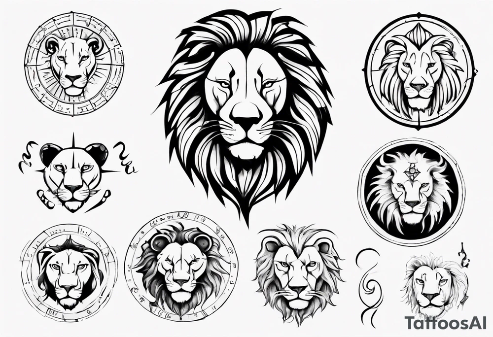 Lion, zodiac sign tattoo idea