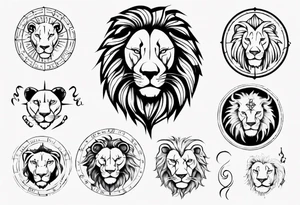 Lion, zodiac sign tattoo idea