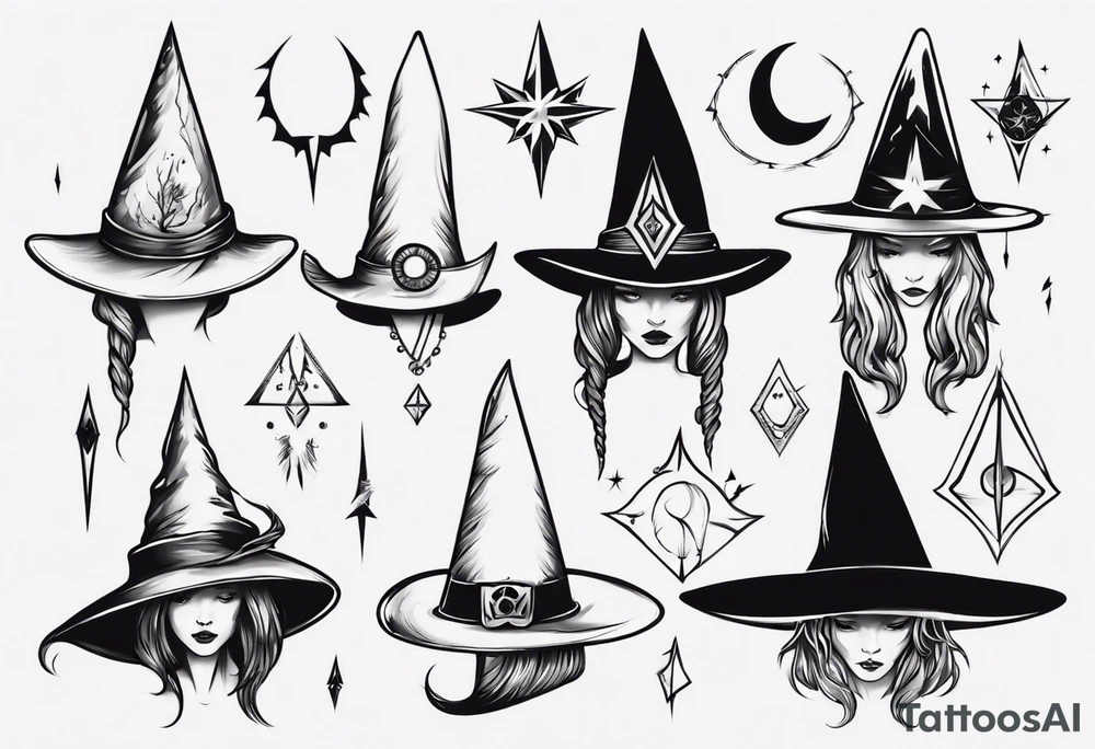 White witch hat tattoo idea