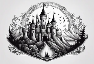 jack skellington and his castle tattoo idea