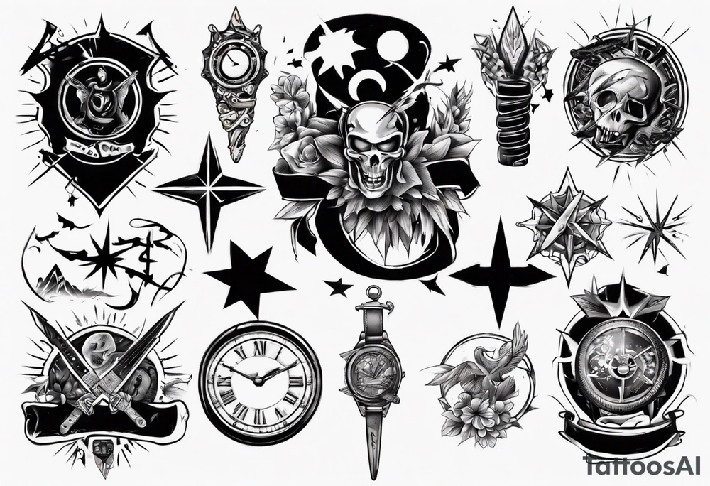 black belt over night and day tattoo idea