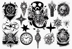 black belt over night and day tattoo idea