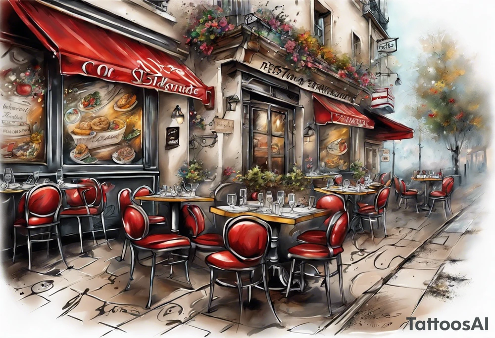 restaurant by Antoine Blanchard tattoo idea