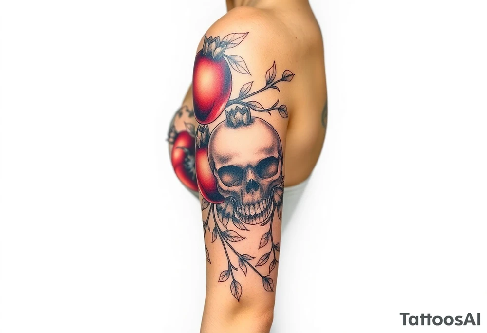 Pomegranate and skulls tattoo idea