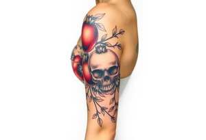 Pomegranate and skulls tattoo idea
