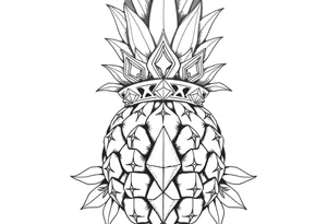 Majestic, pineapple, crown, diamonds, vagina, anus tattoo idea