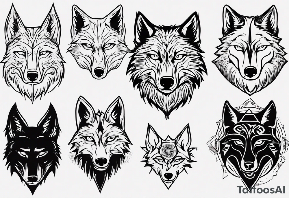 wolfs head tattoo idea