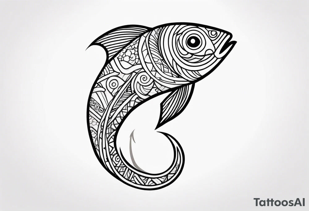 Polynesian fish hook tattoo tattoo idea