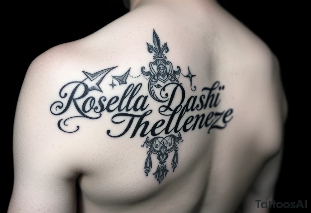 Combine the names rosela dashi and thellenze for a tattoo tattoo idea