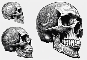 Skull from the side tattoo idea