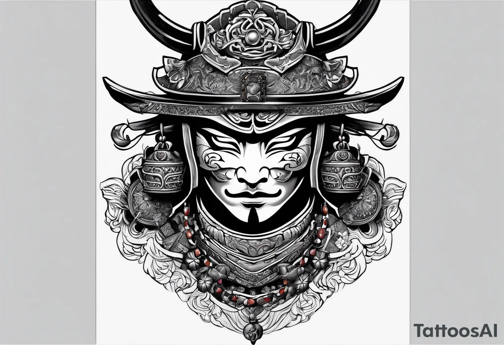 Japenese henya mask samurai tattoo idea