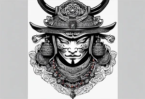 Japenese henya mask samurai tattoo idea