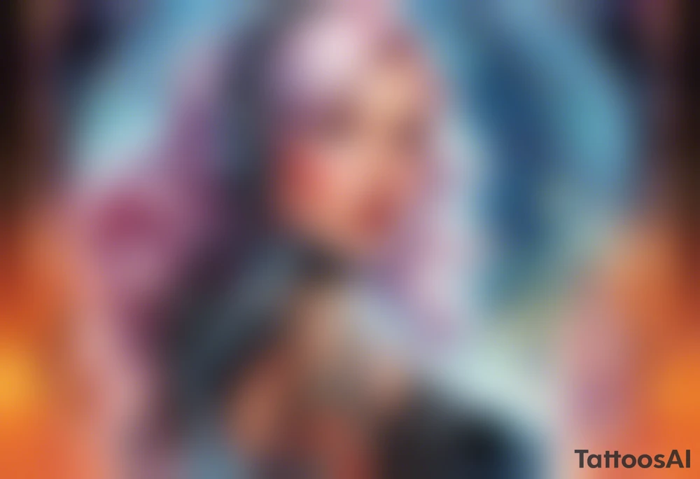 cyborg pinup girl, retro futurism, smooth skin, no tattoos tattoo idea