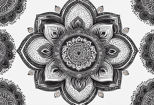 A feminin mandala with simple dit chain tattoo idea