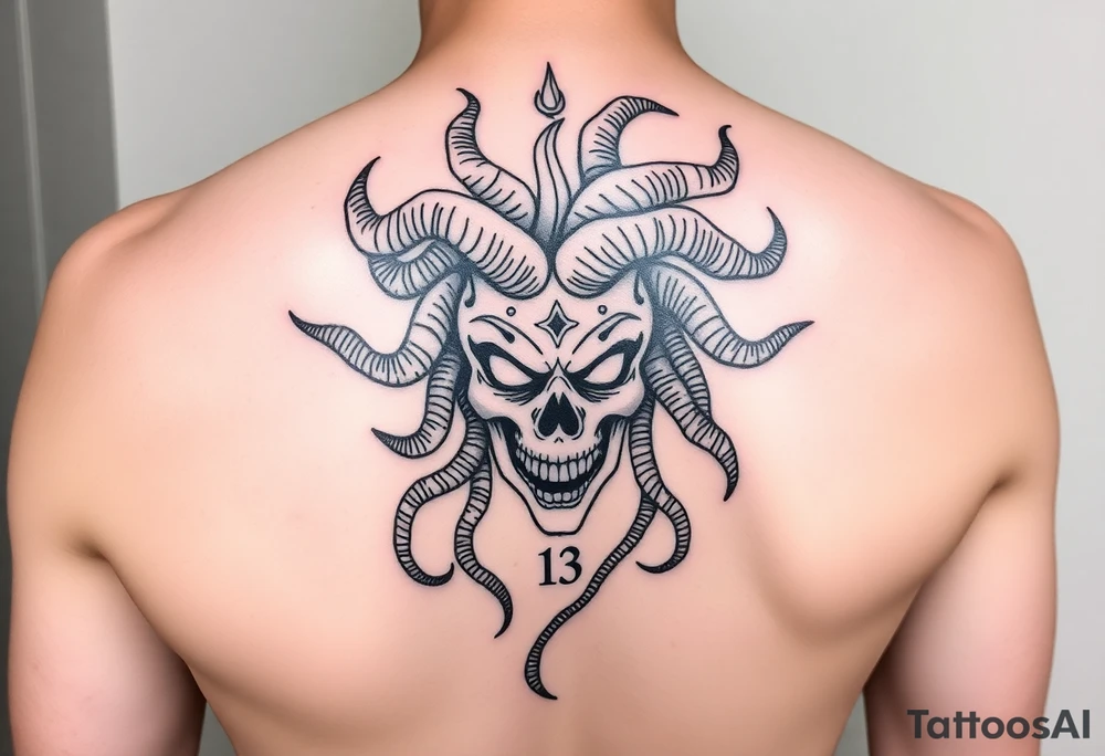 powerful medusa for women. Simple but intricate. The number 13 somewhere in the tattoo. tattoo idea