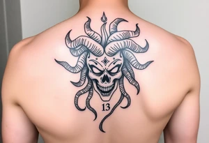 powerful medusa for women. Simple but intricate. The number 13 somewhere in the tattoo. tattoo idea