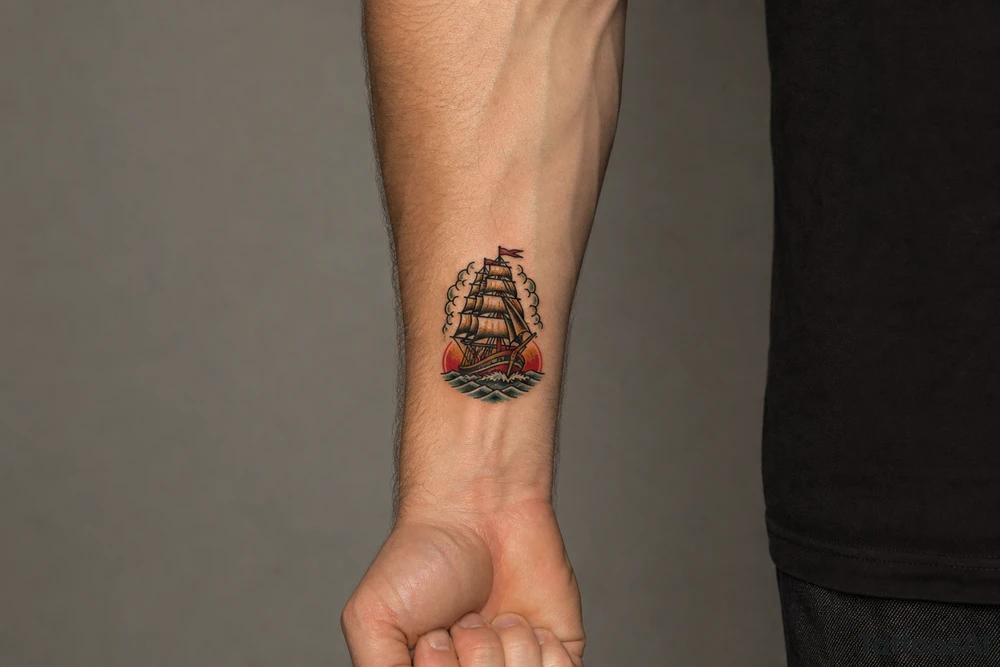 pirate ship tattoo idea